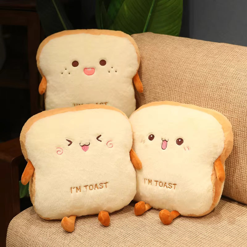 35cm Plush Bread Pillow Soft Toast Simulation Food Doll Warm Hand