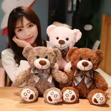 35/50/60CM Cute Classic Teddy Bear Plush Toys Kawaii Bow Tie Bear