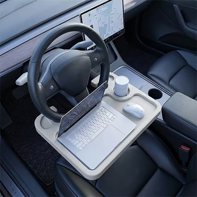 [Multi-Function Tabletop] 1pc Car Steering Wheel Multi-Function Large Tabletop, Suitable for Laptop Office Work,