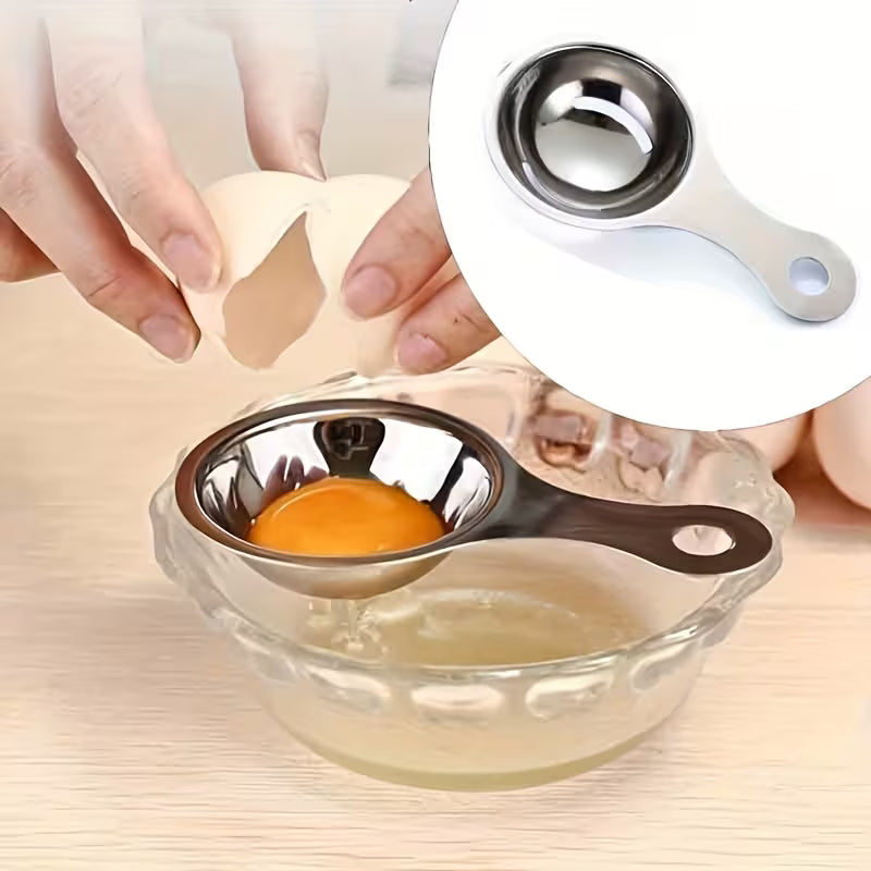 Durable Stainless Steel Egg Yolk Separator, Food Safe, Easy-to-Clean Kitchen Tool for Cooking & Baking