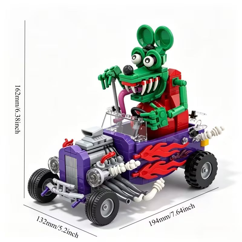 1005pcs retro flame car building blocks set back-to-school, birthday gift, christmas holiday present