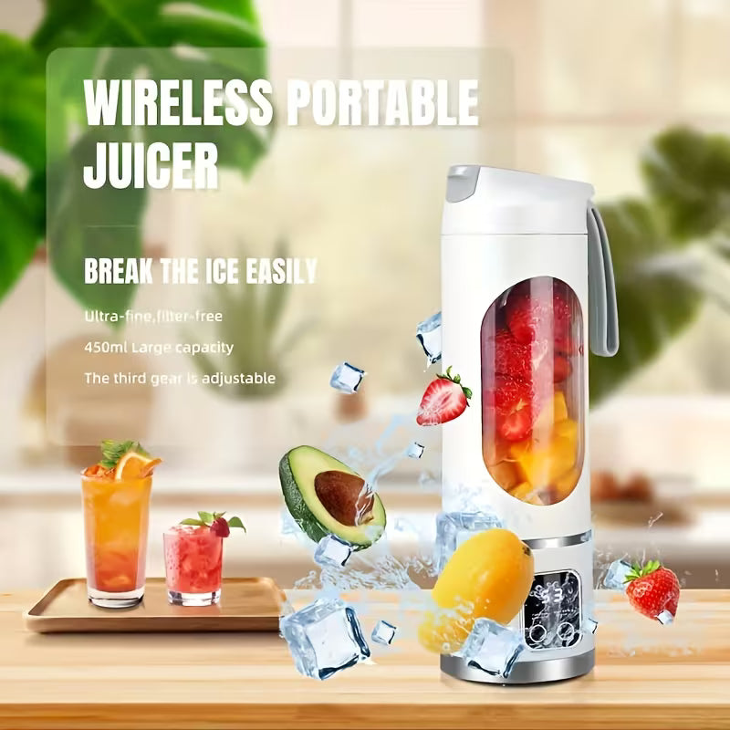 NIJ HS-860 Portable Citrus Juicer, 2-in-1 Electric Juice Maker, 15.22oz, USB Rechargeable 1300mAh, Detachable Design