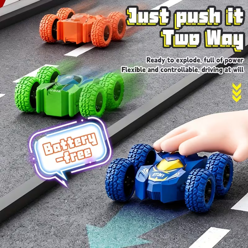 8pcs 360° Rotating Stunt Cars, Friction Powered Toy Cars