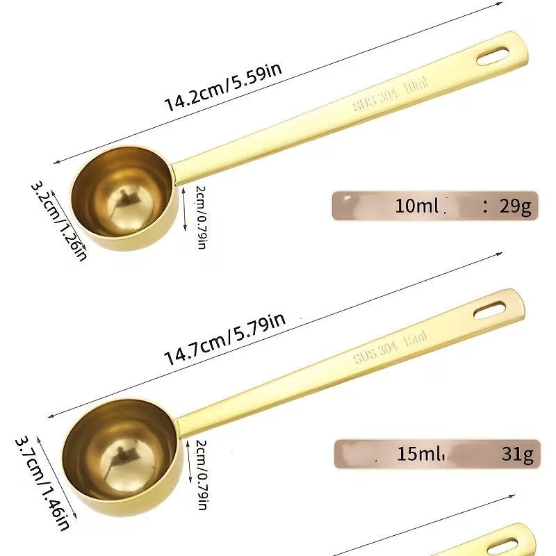 304 Stainless Steel Measuring Spoon, Commercial Use, Suitable for Spices, Milk Powder & Coffee, Gram Scale Markings