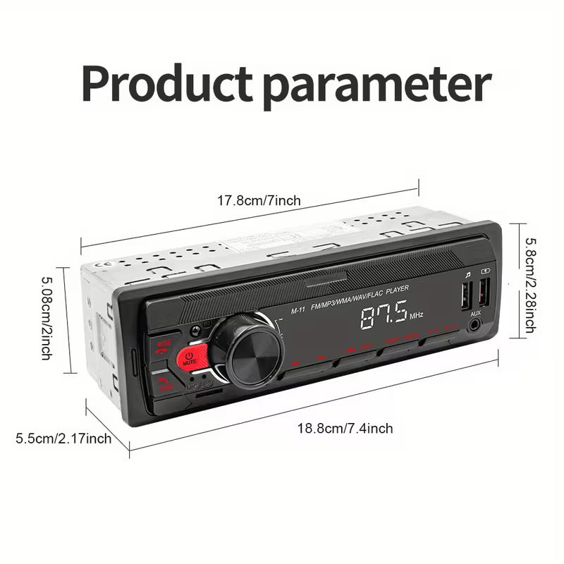 B-T Car Stereo | 5.1] B-T Single Din Car Stereo | 5.1 Multimedia Audio Receiver, Push to Talk, Hands-Free Call,