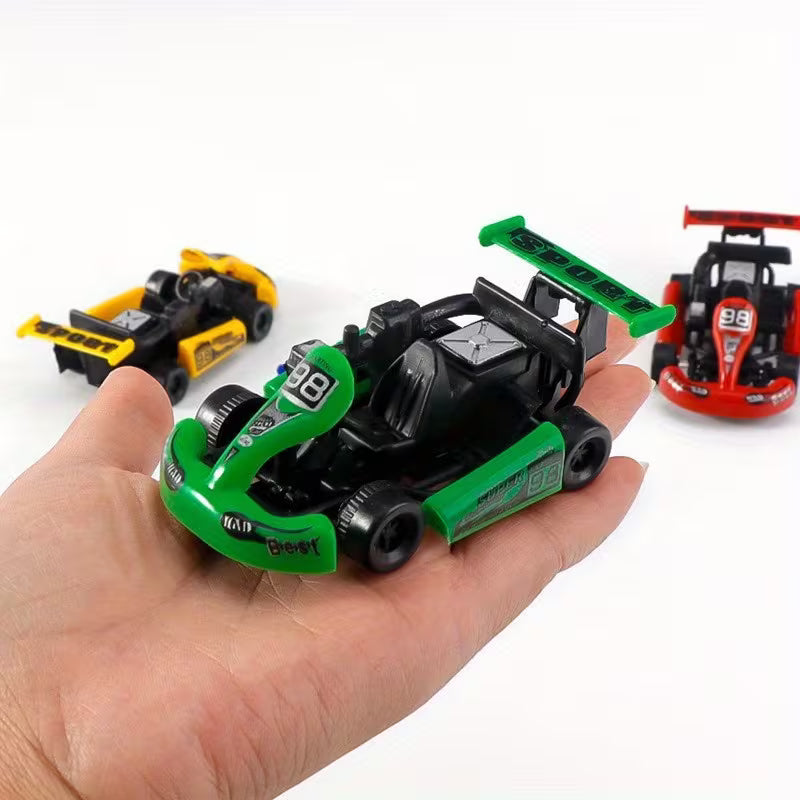 8pcs Mini Pull-Back Racing Cars, Colorful Cartoon Toy Cars