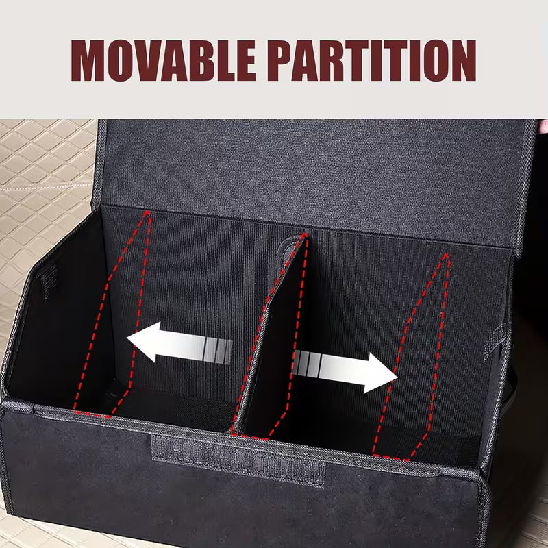 2pcs Car Trunk Organizer Set, Faux Leather Storage Bins, Extra Large Size, Lid Included