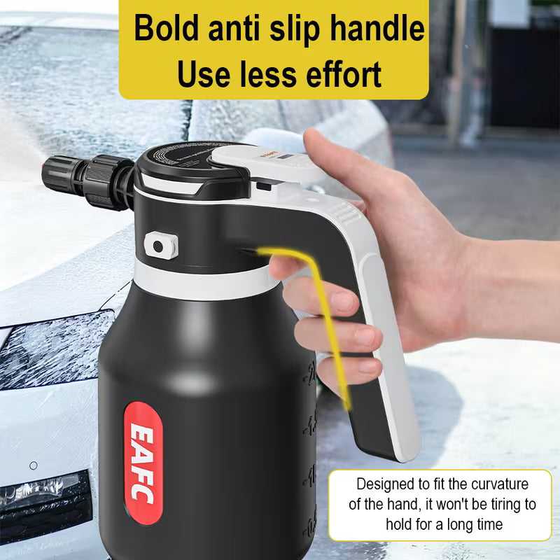 EAFC 67.63oz Electric Foam Sprayer Car Wash Gun Wireless Rechargeable Foam Cannon Auto Cleaning Tool 60° Spray Range