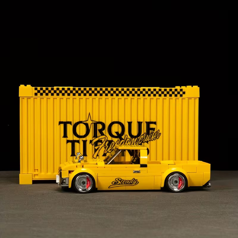 Matching Container Shaped Display Box Storage Box Vintage Building Blocks American Pickup Truck Building Blocks Assembly Men's Gift