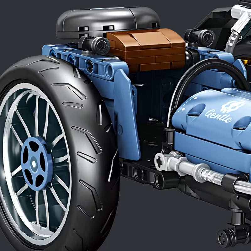 [Boys' Birthday Gift] Retro Tricycle Motorcycle Building Blocks
