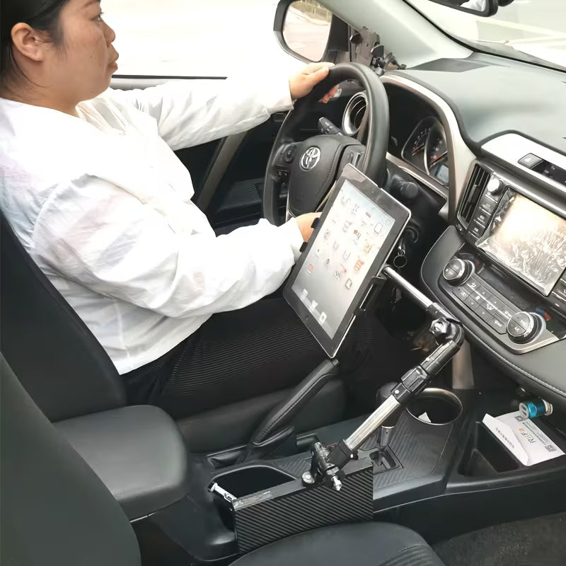 Car-Mounted iPad Tablet Holder, Front & Rear Seat Tablet Clamp, Foldable & Retractable Phone Holder