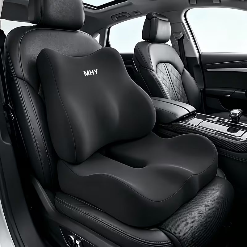2pcs Lumbar Support Pillow Car Seat Cushion Backrest Set