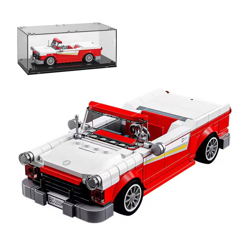 311PCS Red Sports Car Building Blocks, Retro Convertible Model