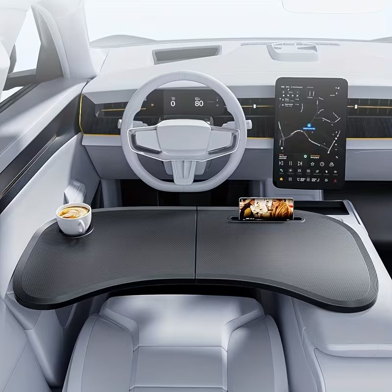Car Steering Wheel Tray, Foldable Car Desk And Food Tray Suitable for Laptops, Computers, Dining, Working And Travel.