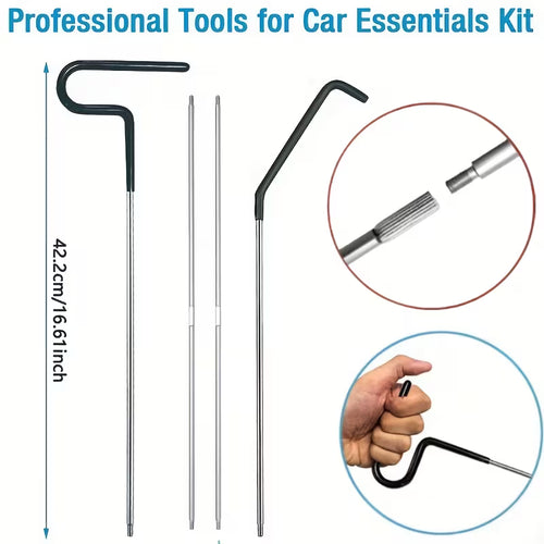 14pcs Heavy-Duty Car Door Repair Kit - Rapid Emergency Entry with Extra-Thick Air Cushion Wedge, Secure Unlock Tool,