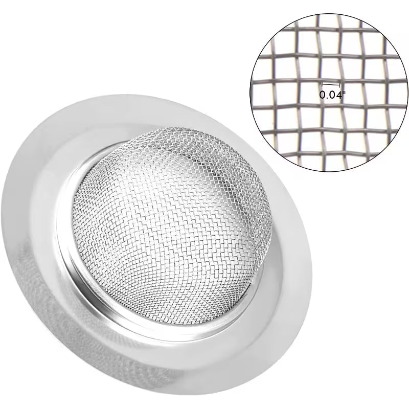 2-Pack Sink Filter for Most Sink Drains, Stainless Steel Mesh Drain Covers, Wide-Rim Fine Mesh, Durable & Rustproof