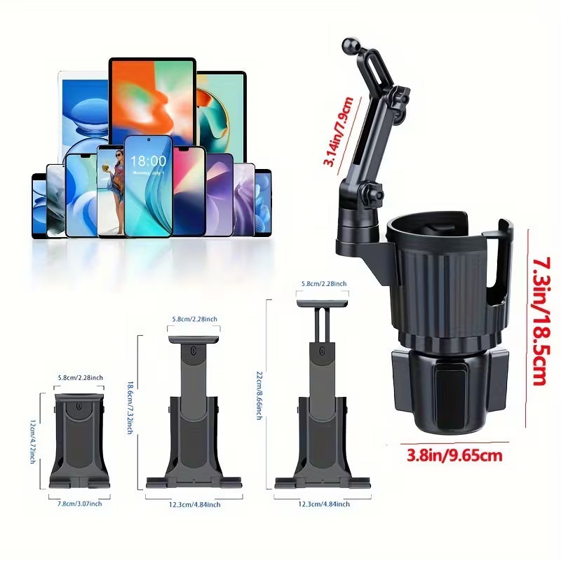 Car Cup Holder Cell Phone/Tablet Holder Multi-functional Car Cell Phone Holder 3in 1 LARGE