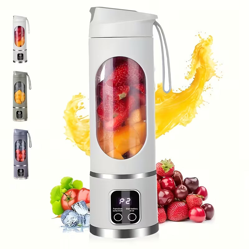 NIJ HS-860 Portable Citrus Juicer, 2-in-1 Electric Juice Maker, 15.22oz, USB Rechargeable 1300mAh, Detachable Design