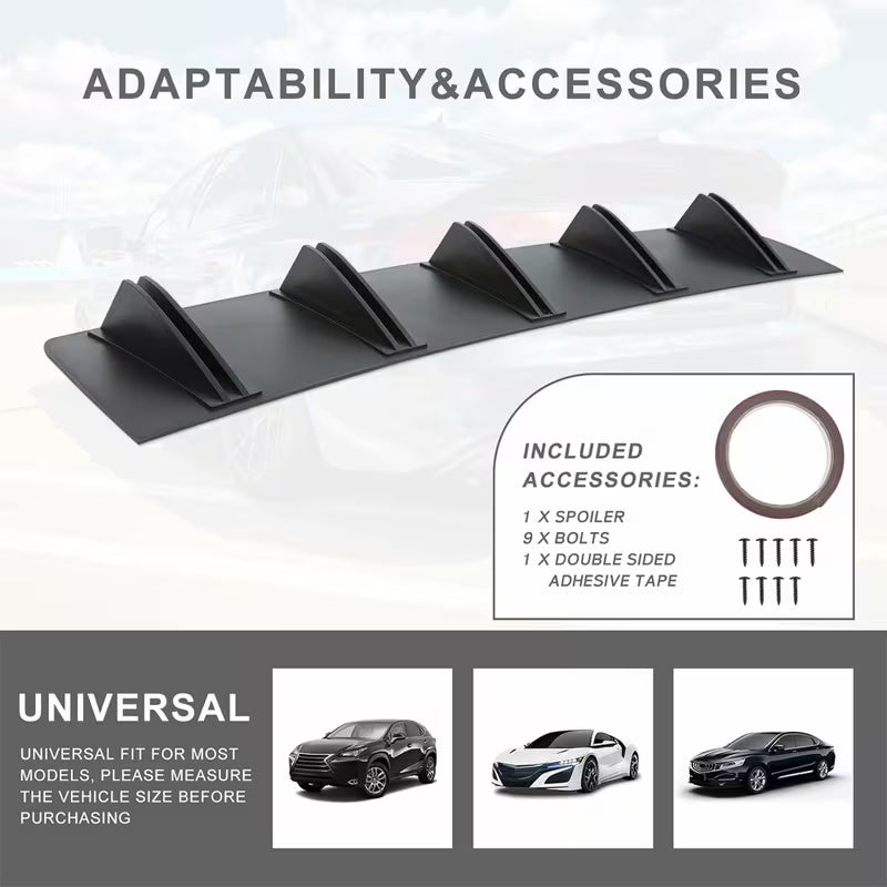 for Mercedes Benz W212 AMG E63 Rear 10 Fins Bumper Lip Splitter Lower Diffuser, for 2013-2017 for Honda Accord