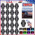 20 Pcs Car Wireless LED Strip Light Remote Control | Magnetic Vibration Lights with 8 Colors, USB Rechargeable, IP65 Waterproof,
