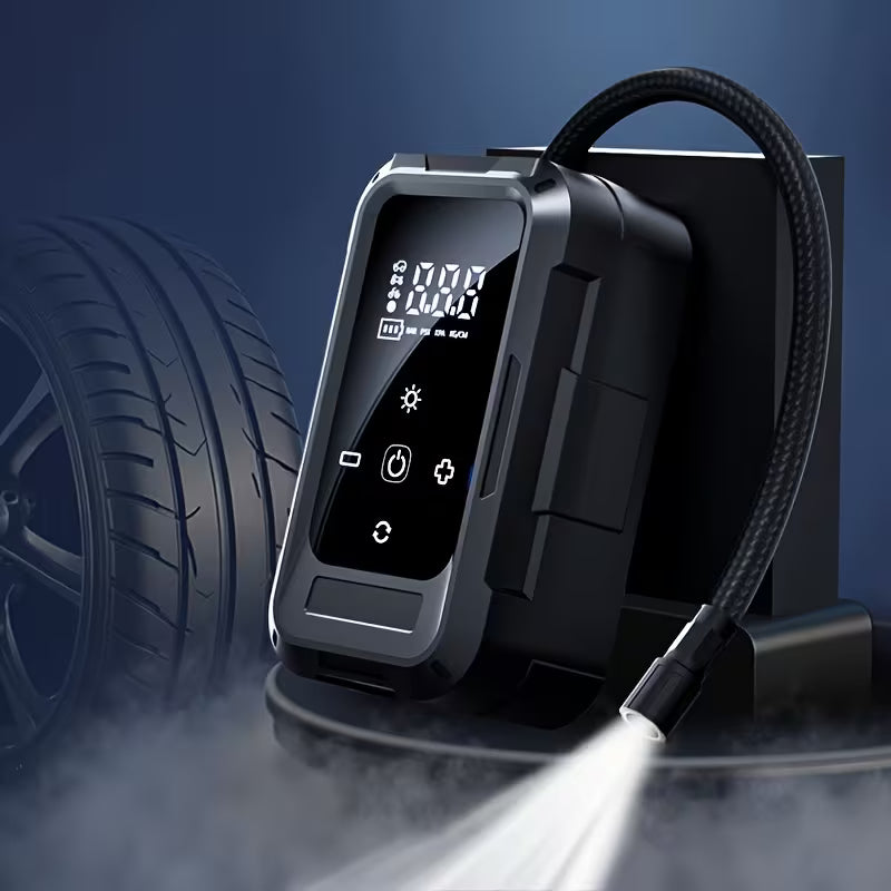 Portable Tire Inflator, USB-Rechargeable Air Pump with Digital Display Pressure Gauge, Smart Air Compressor with Auto-Shutoff - Suitable for Car Tires, Motorcycles