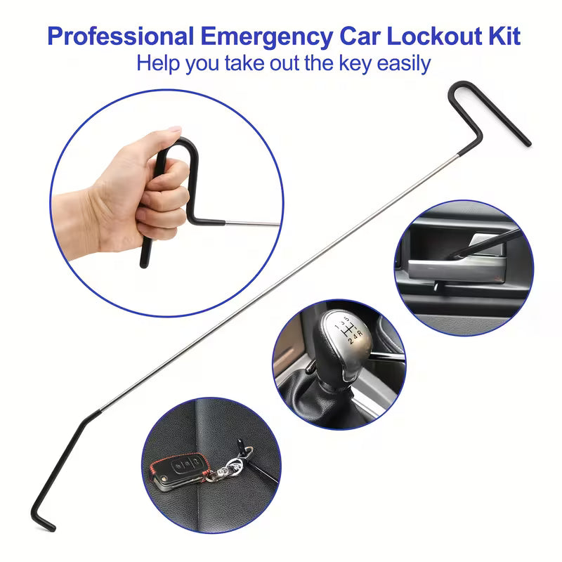 14pcs Heavy-Duty Car Door Repair Kit - Rapid Emergency Entry with Extra-Thick Air Cushion Wedge, Secure Unlock Tool,