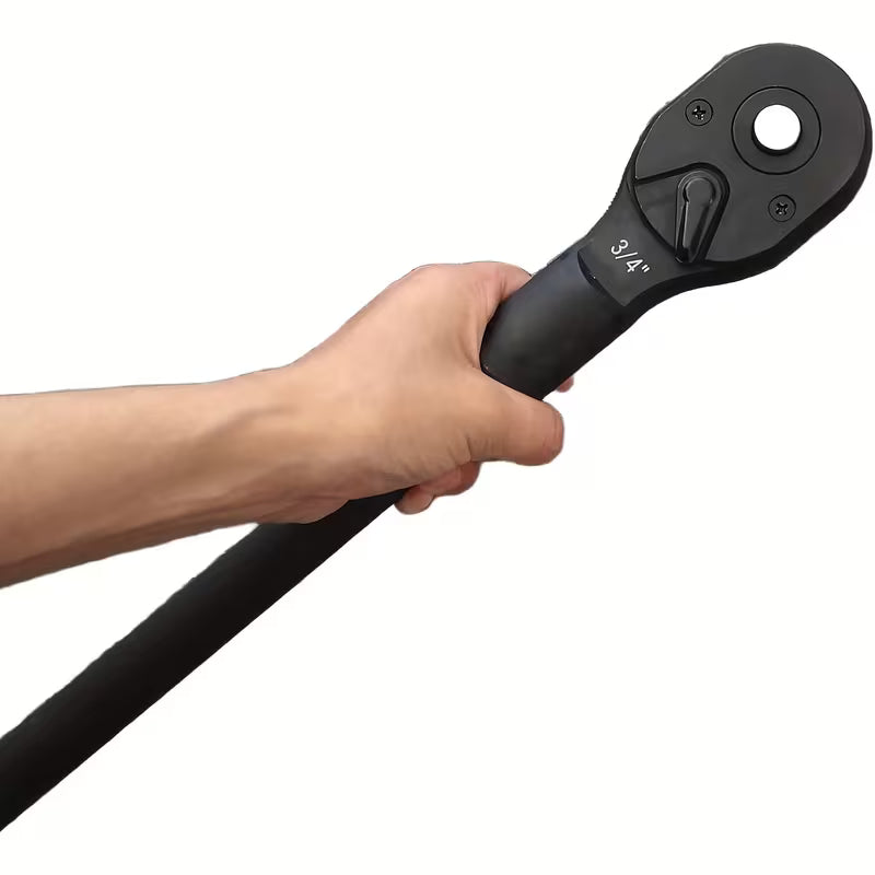 Heavy-Duty 19-Inch Adjustable Ratchet Wrench with Quick Release Socket - 3/4" Drive, Carbon Steel Construction,