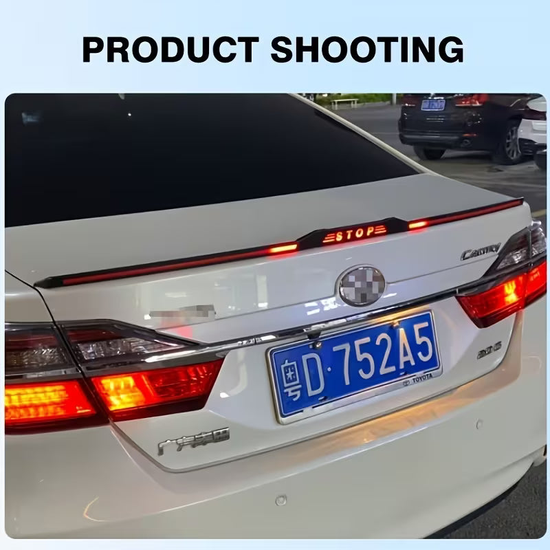Car Spoiler Brake Light Strip, Universal Rear Spoiler Wing with Brake Light, LED Light Exterior Assembly Third Brake Light