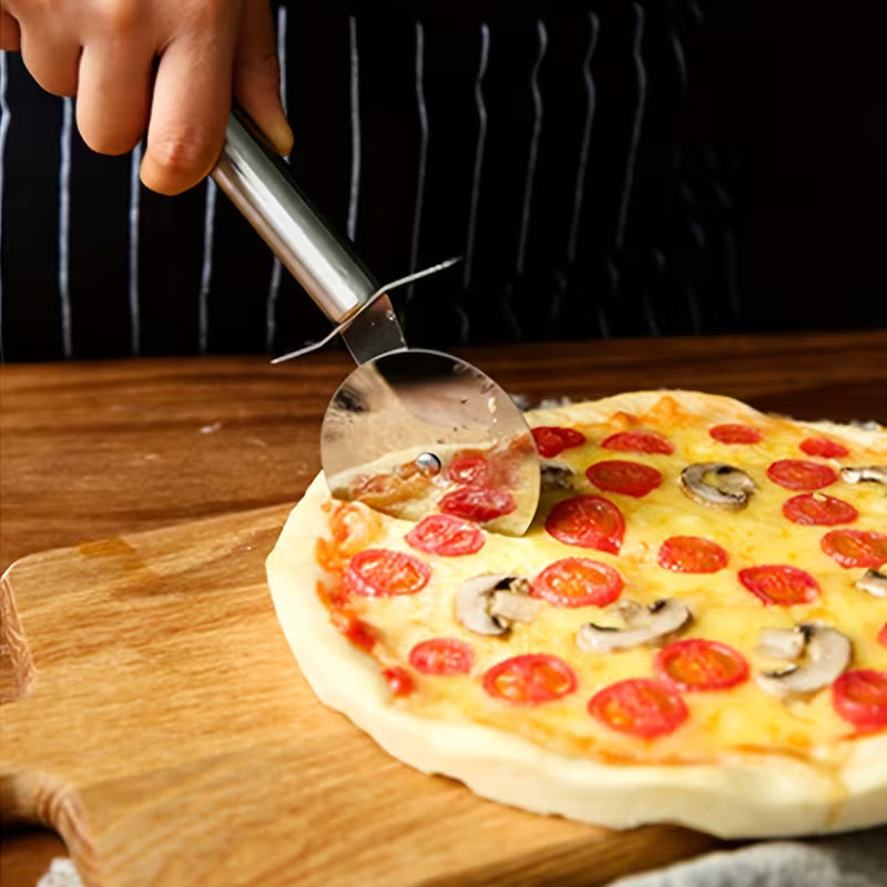 Heavy-Duty Commercial & Home Pizza Wheel Cutter, Sharp Blade & Ergonomic Handle, Single-Push Operation