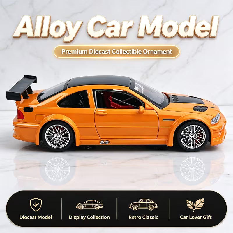 1:24 Scale Simulation Alloy Car Model with Screw-Mounted Display Base, Finely Crafted Metal Body, Authentic Detail Reproduction, Suitable for Office Desktops and Home Decor