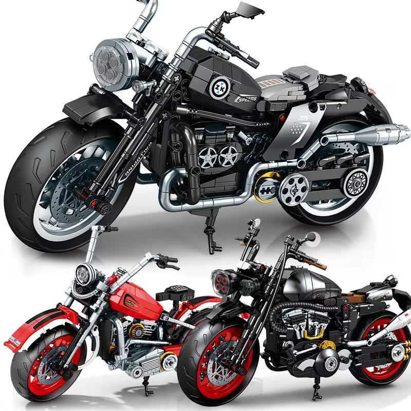 Classic Motorcycle Building Blocks Set Motorbike Model Kits Bricks Gifts