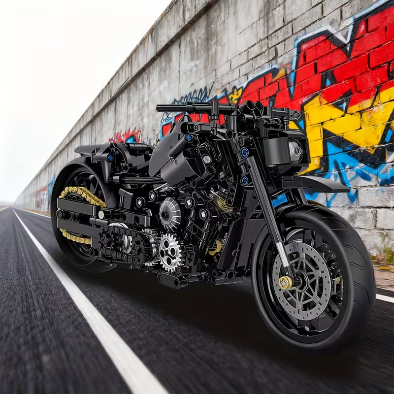 1000+Pcs Vintage Motorcycle Building Blocks  Christmas, Halloween, Thanksgiving And Birthday Surprise Gift