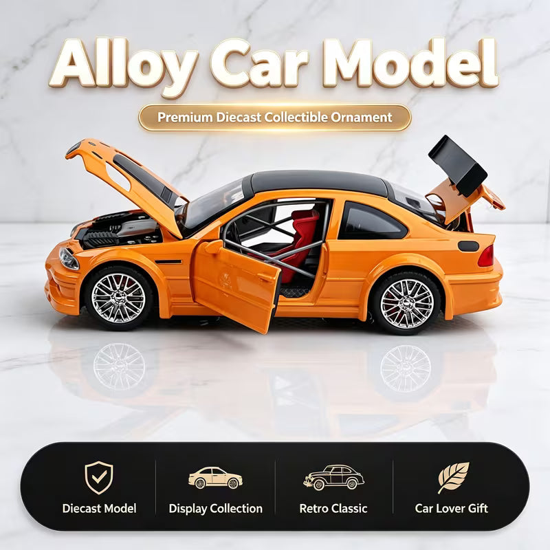 1:24 Scale Simulation Alloy Car Model with Screw-Mounted Display Base, Finely Crafted Metal Body, Authentic Detail Reproduction, Suitable for Office Desktops and Home Decor