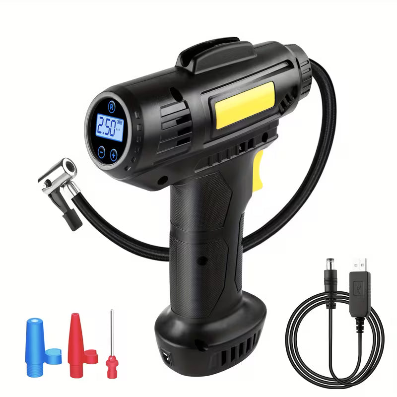1pc Portable Air Compressor & Inflator, Cordless Tire Inflator, 150PSI