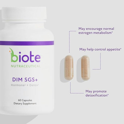 DIM SGS+ Hormone Balance & Detox Support Capsules – 60 Count | by BioTE Nutraceuticals