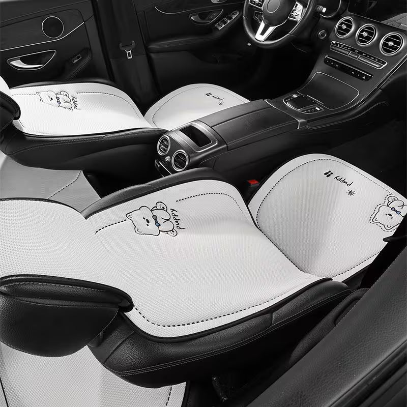 Car Seat Cushion for All Seasons, Linen Texture Breathable Seat Cover And Mat