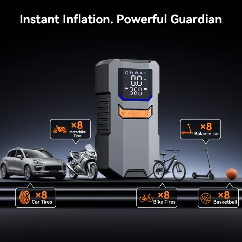 Wireless Mini Tire Pump, 150PSI Large Displacement Tire Inflator, Portable Electric Air Compressor, High-Efficiency Motor, Effectively And Quickly Inflates