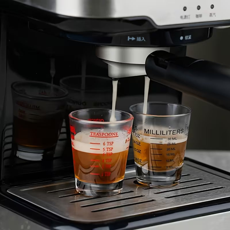 Heavy-Duty Glass Measuring Cup, 1oz/30ml, Microwave Safe, Ideal for Espresso & Wine, Kitchen Essential