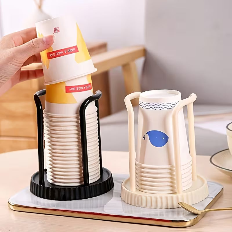 1pc Disposable Paper Cup Holder - Adjustable Plastic Tray, Multi-functional Cup Storage Rack