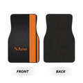 4pcs Customizable Name Car Mats with Orange Striped Personalized Design