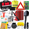 FCLUSLL Car Safety Roadside Kit, Car Emergency Jumper, Towing Rope & Multifunctional Shovel