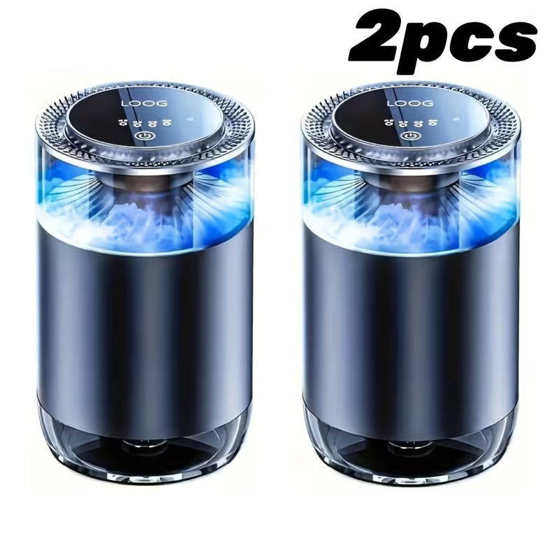 2pcs Multi Purpose Car Intelligent Nebulizing Aromatherapy Machine, Automatic Light Switch, Dual Light Adjustment