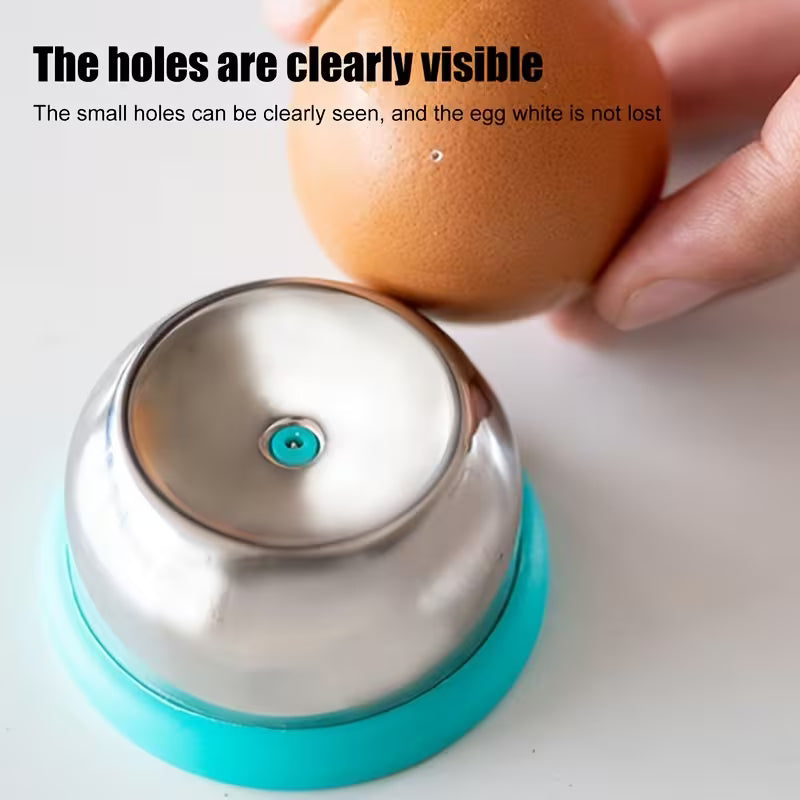 Stainless Steel Heavy-Duty Egg Piercer with Stable Base, Quick & Easy Boiled Egg Peeling, Prevents Cracking