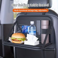 Car Folding Small Table Backrest Dining Table Multifunctional Storage Bag Seat Back Organizer Box Made of Faux Leather,