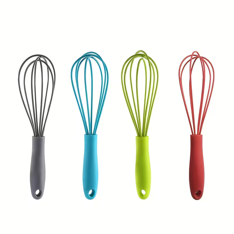 1pc/4pcs Silicone Mini Whisk, Ideal for Blending, Whisking, Beating & Stirring, Essential Baking Tool & Kitchen Gadget
