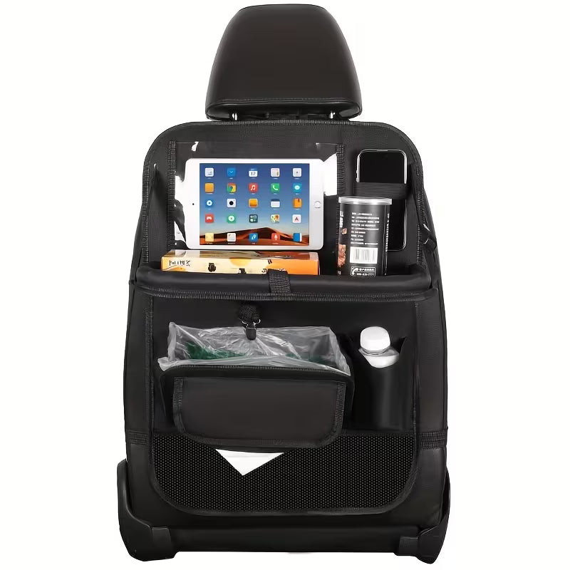 Storage Pouch, Car Seat Storage Bag with Tabletop, Oxford Double Support, Trash Bin