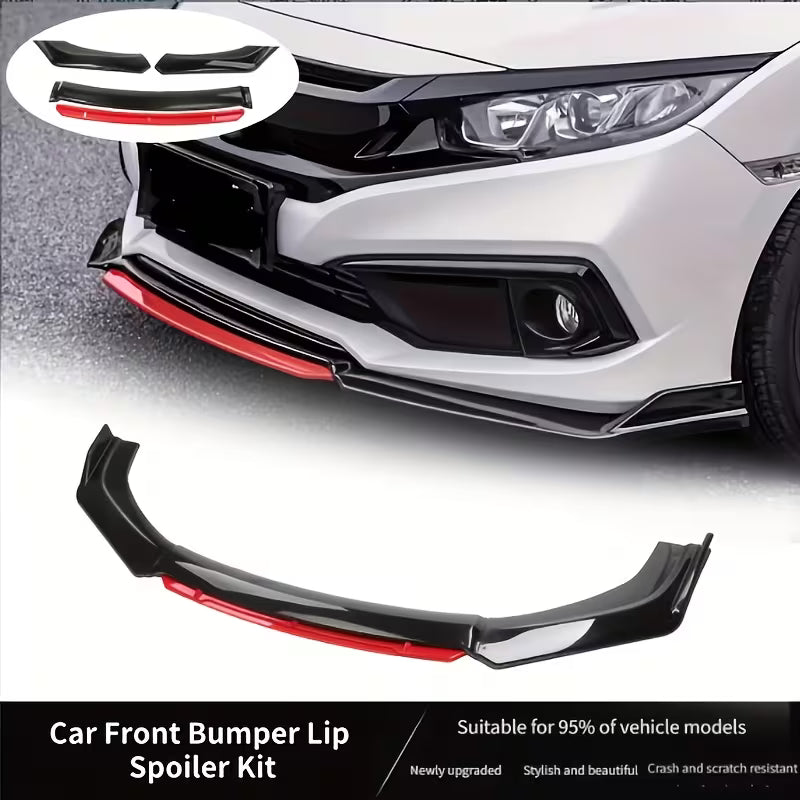 4pcs/Set Material Car Front Lip Spoiler Kit - Stylish Appearance Upgrade, Small Vehicle Bumper Modification Additions