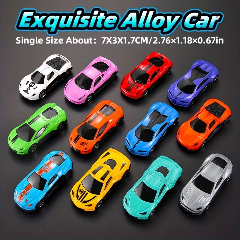 12 Alloy Racing Car Models Mini Alloy Toy Cars, Perfect for Birthday Or Halloween Gifts (Random