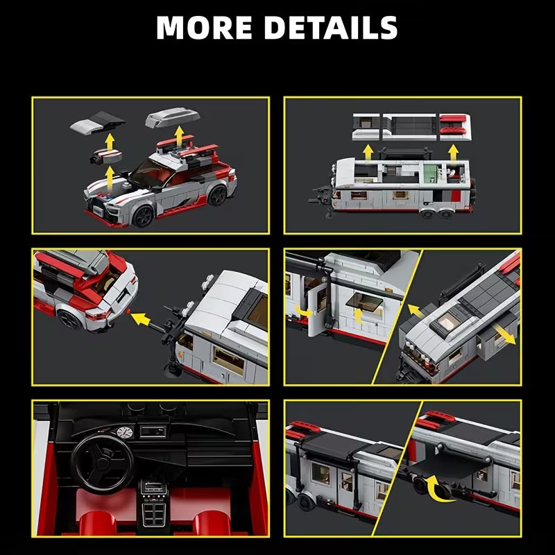 1294PCS Camper Trailer & Supercar Building Blocks Set