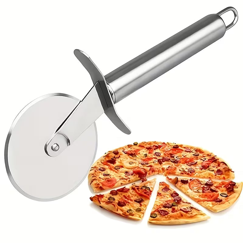 Heavy-Duty Commercial & Home Pizza Wheel Cutter, Sharp Blade & Ergonomic Handle, Single-Push Operation